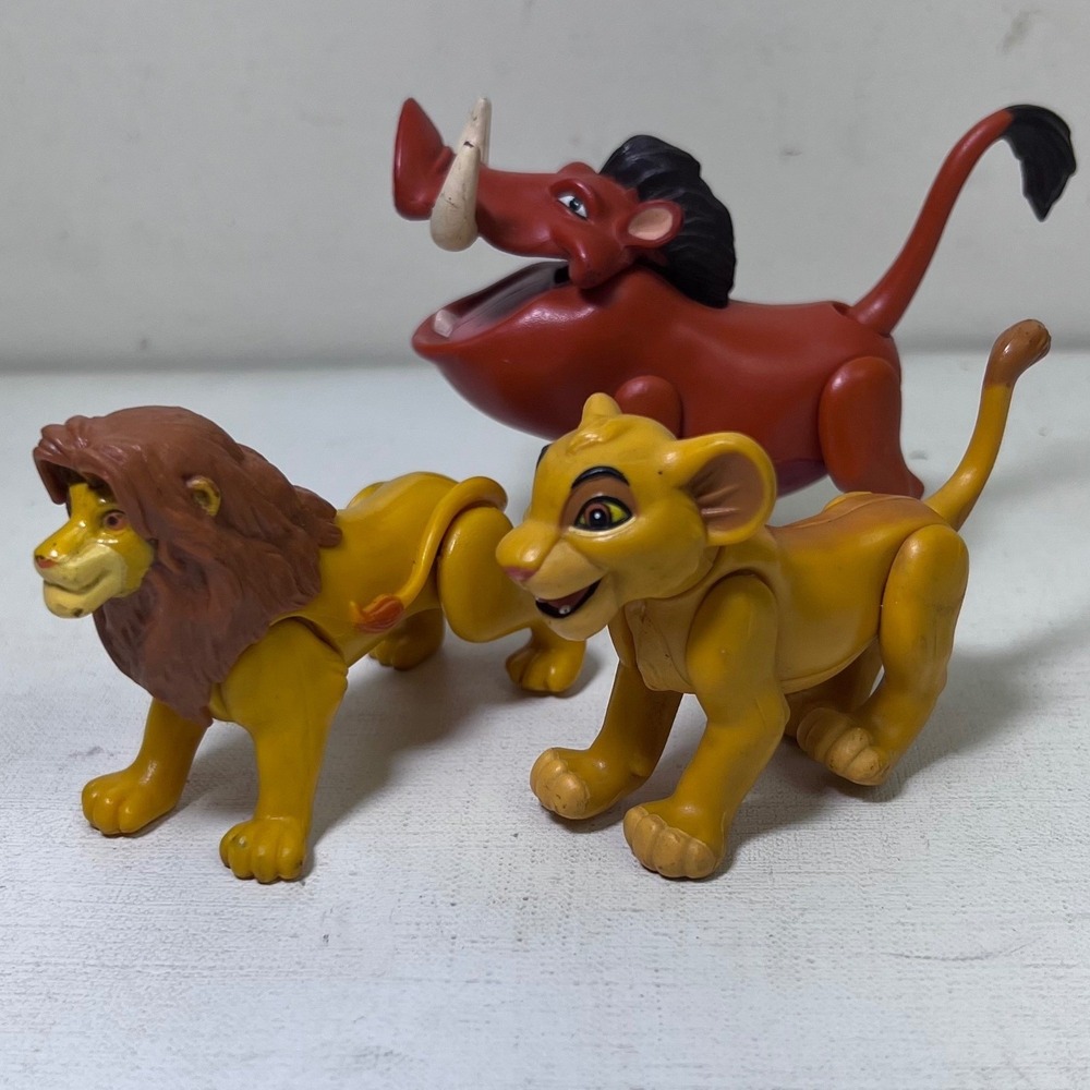 Disney Lion King Vtg Action Figure Set Simba Nala Pumbaa 1994 3pc Cake Toppers